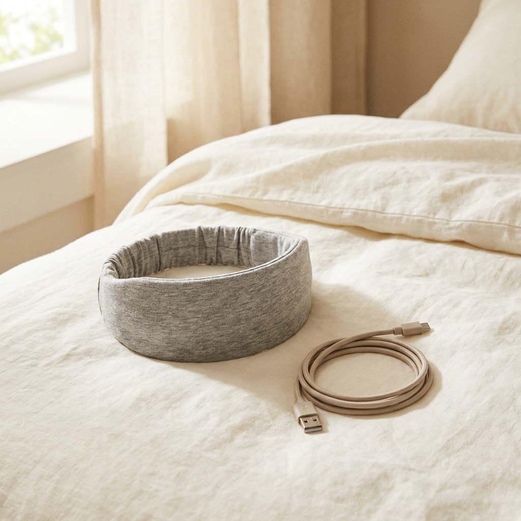 Chambre apaisante au crépuscule — lumière chaude et détox numérique pour un sommeil de qualité