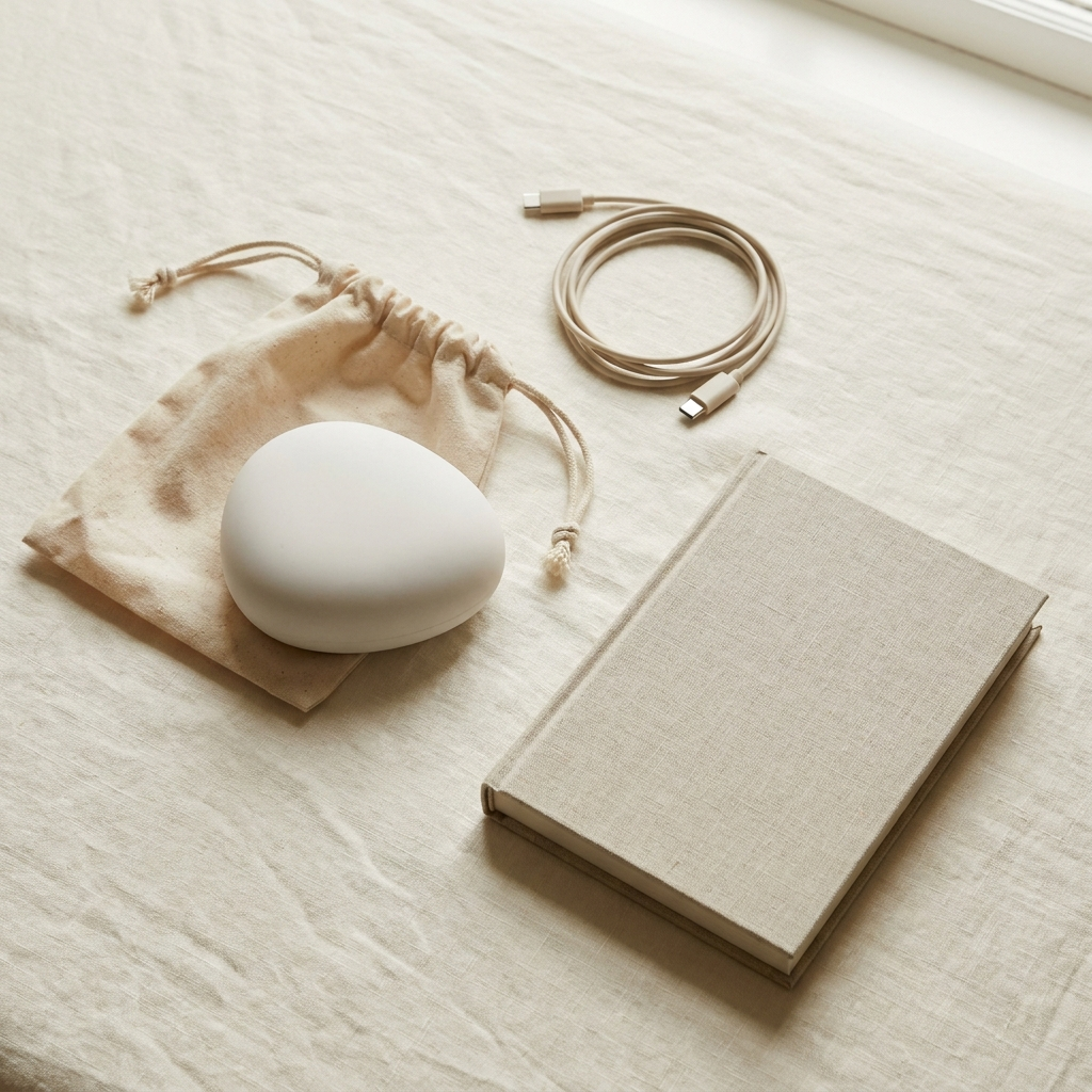 Galet sonore en format voyage avec sa pochette — Sleeping Zen