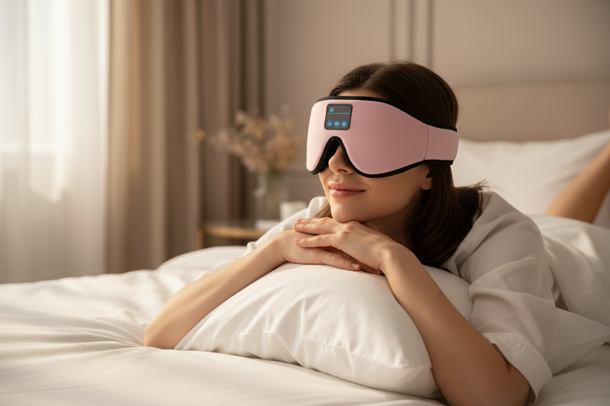 Sleeping Zen - Femme portant le masque rose